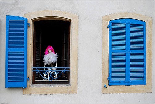 ein Skelett in einem Fenster | a skeleton in a window 